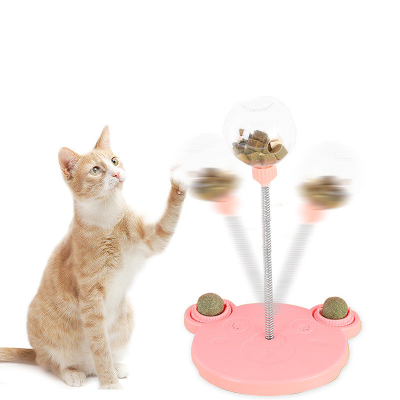 Comedero interactivo para gatos con hierba gatera